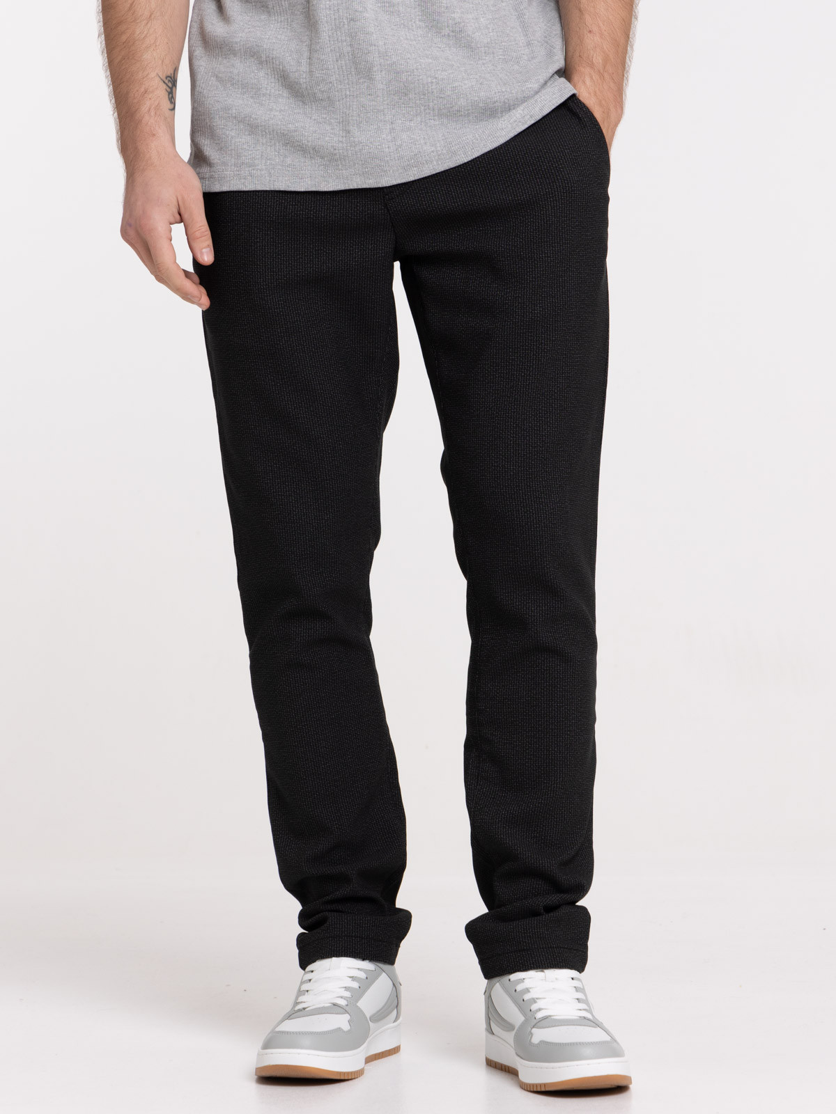 Pantalon noir taille élastique homme