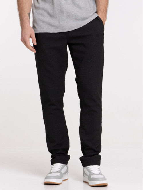 Pantalon noir taille élastique homme