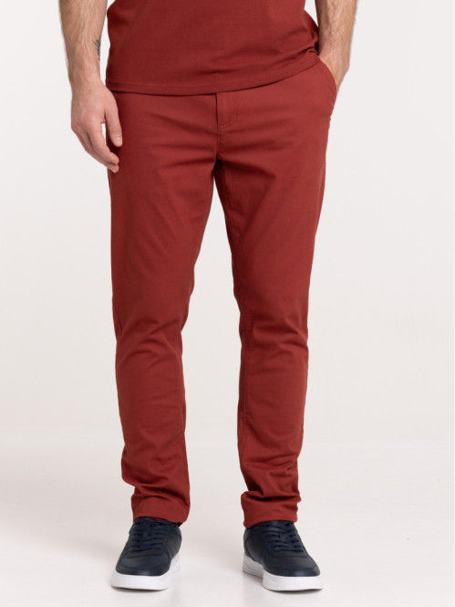 Pantalon slim chino rougie...