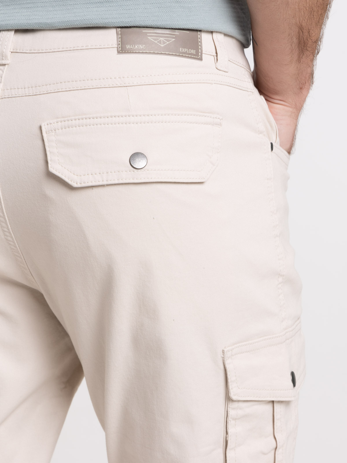 Pantalon cargo homme beige clair