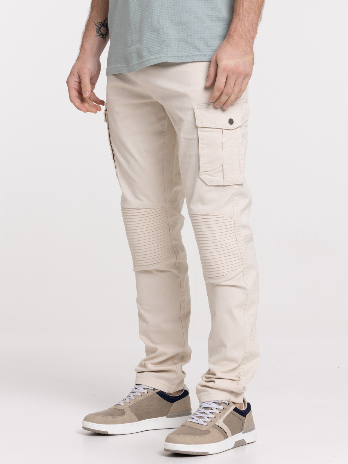 Pantalon cargo homme beige clair