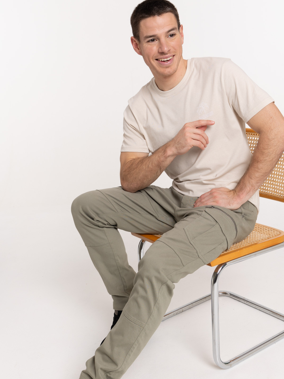 Pantalon cargo homme tilleul