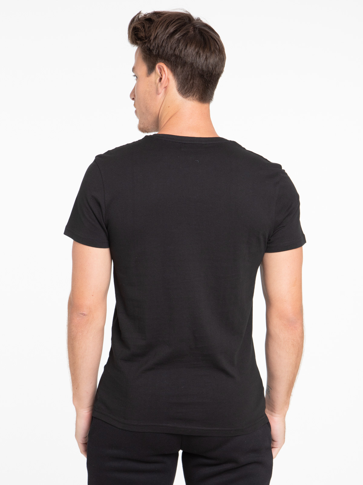 T-shirt noir 100% coton homme