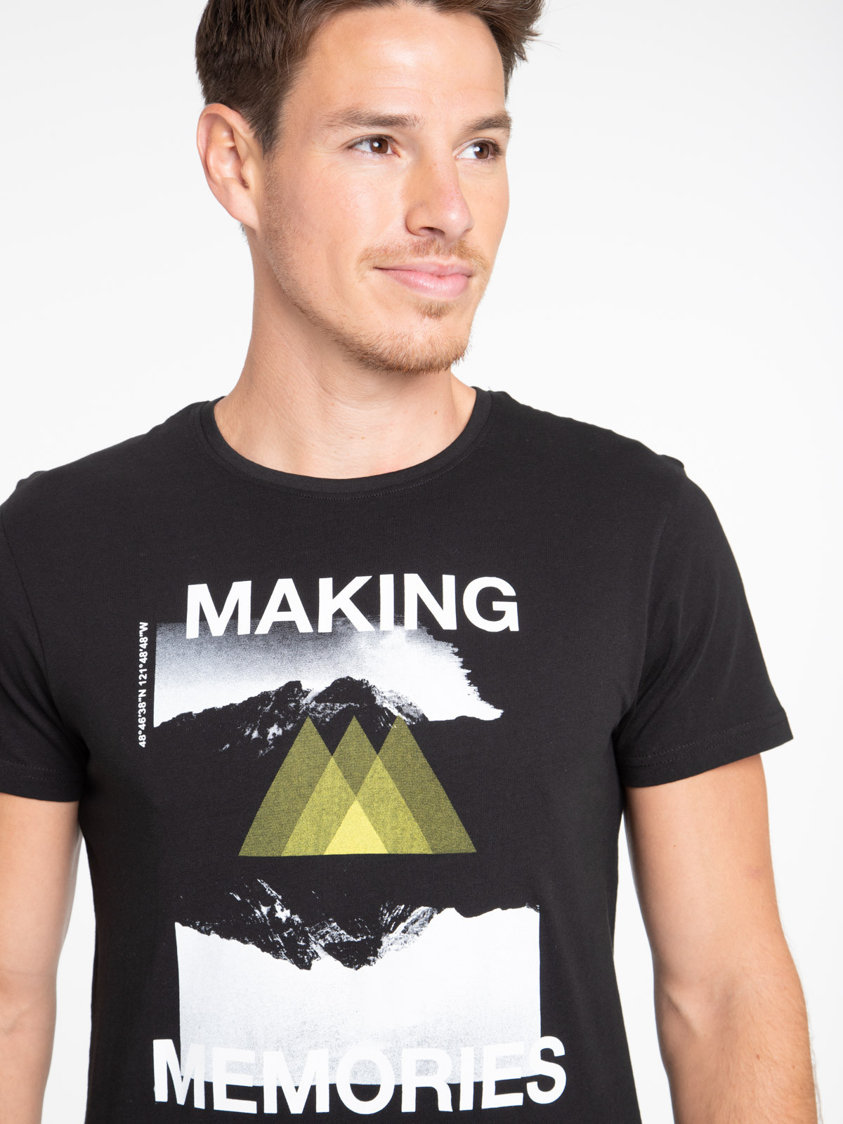 T-shirt noir 100% coton homme