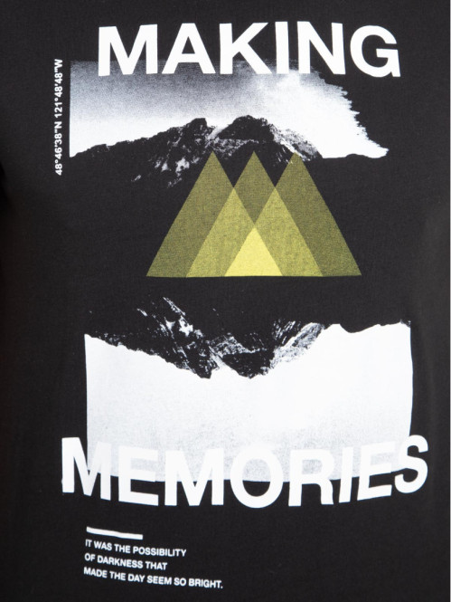 T-shirt noir 100% coton homme