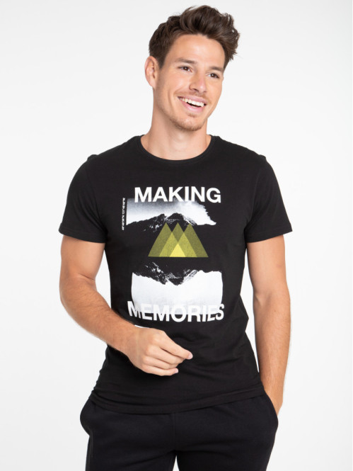 T-shirt noir 100% coton homme