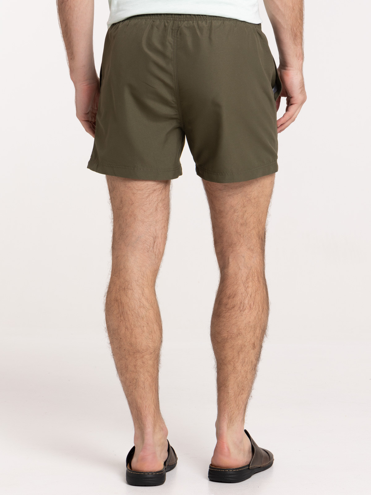Short de bain kaki homme