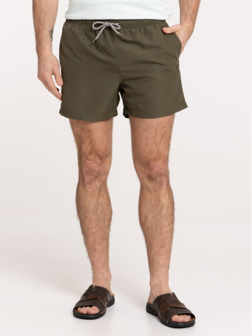 Short de bain kaki homme