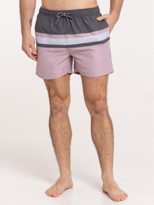 Short de bain violet grisé homme
