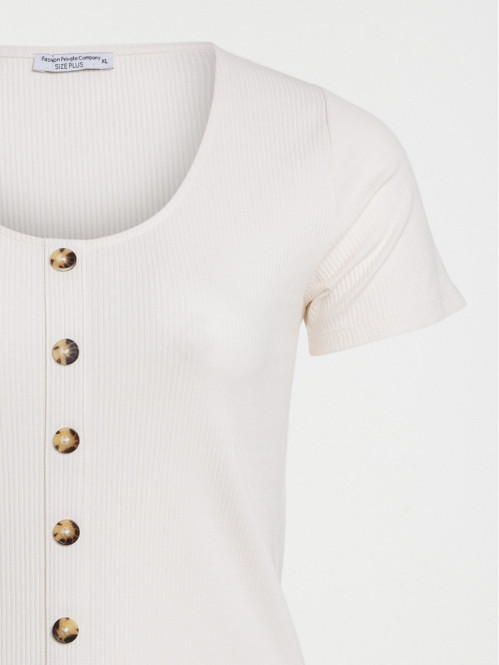 T-shirt boutons grande taille femme