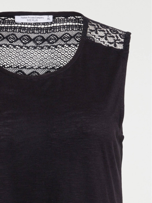 Débardeur noir grande taille femme Débardeur noir grande taille femme