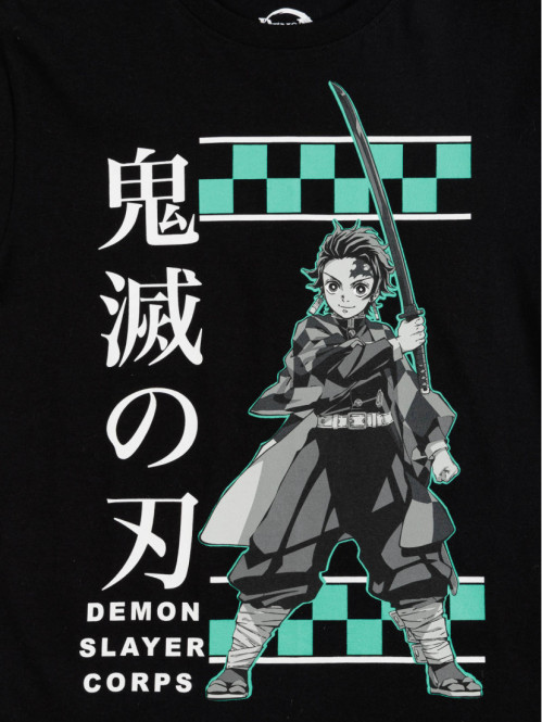 T-shirt Demon Slayer garçon noir (XXS-M) T-shirt Demon Slayer garçon noir (XXS-M)