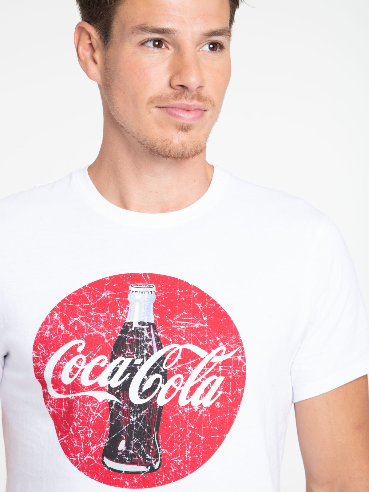 T-shirt blanc Coca-Cola bouteille homme