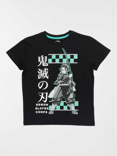 T-shirt Demon Slayer garçon noir (XXS-M)
