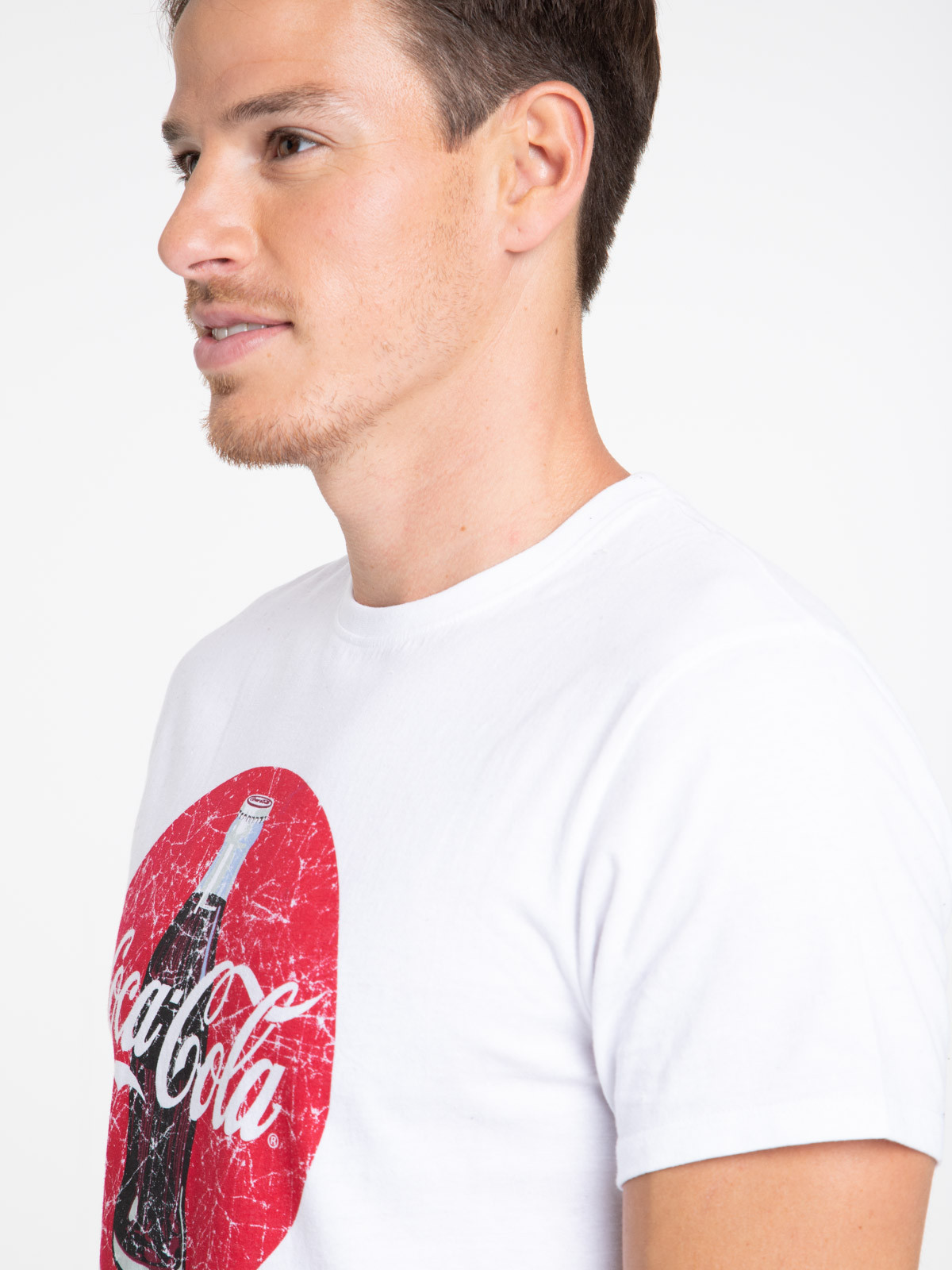 T-shirt blanc Coca-Cola bouteille homme