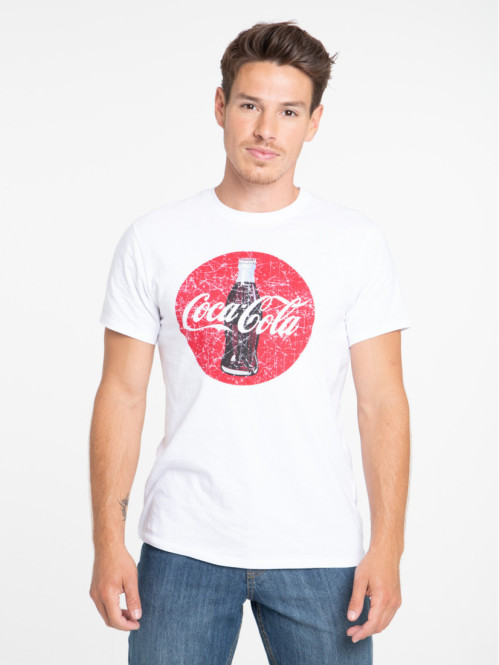 T-shirt blanc Coca-Cola bouteille homme