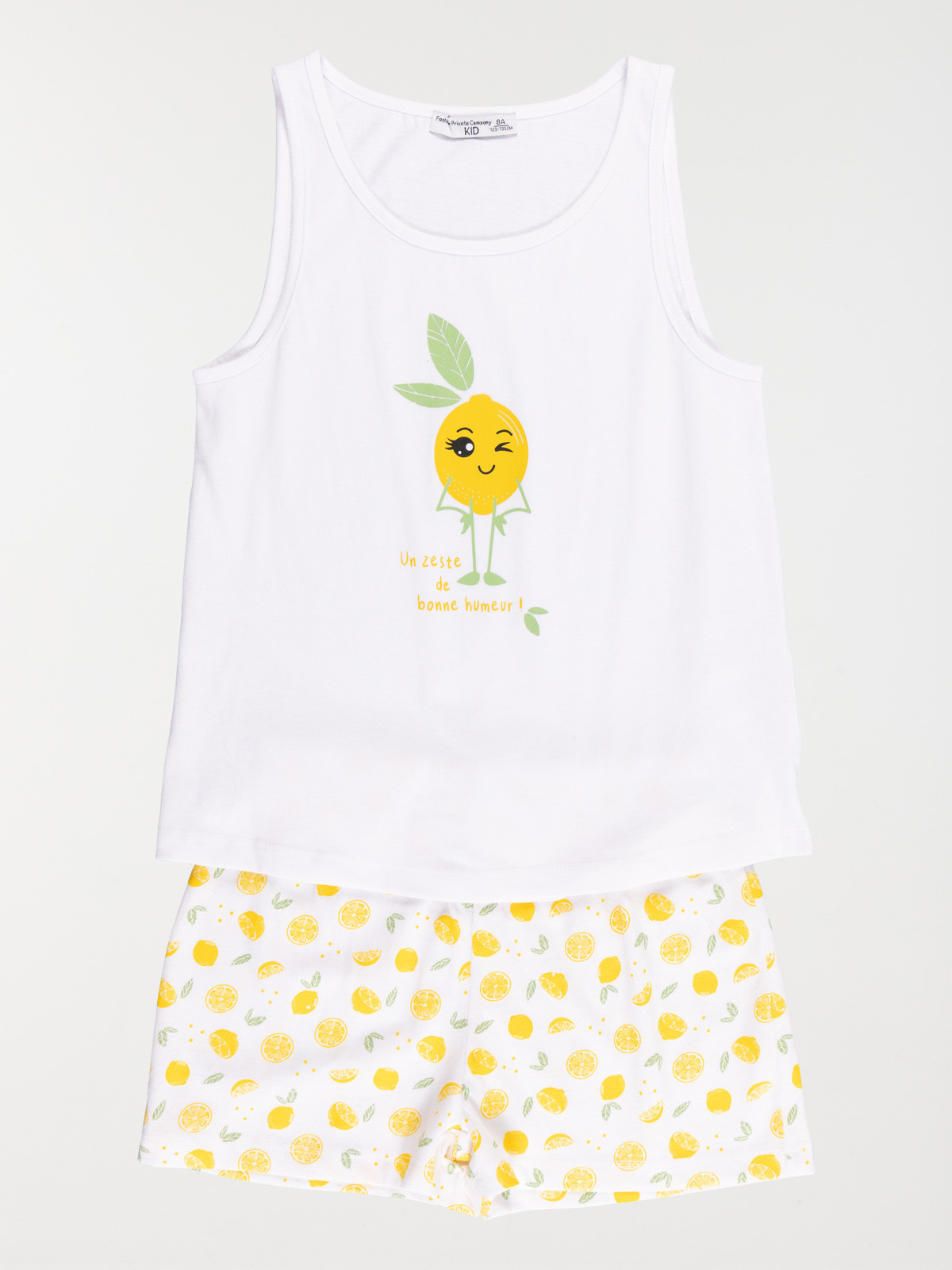 Pyjashort citron fille (3-12A)