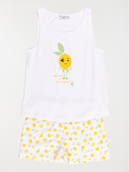Pyjashort citron fille (3-12A)