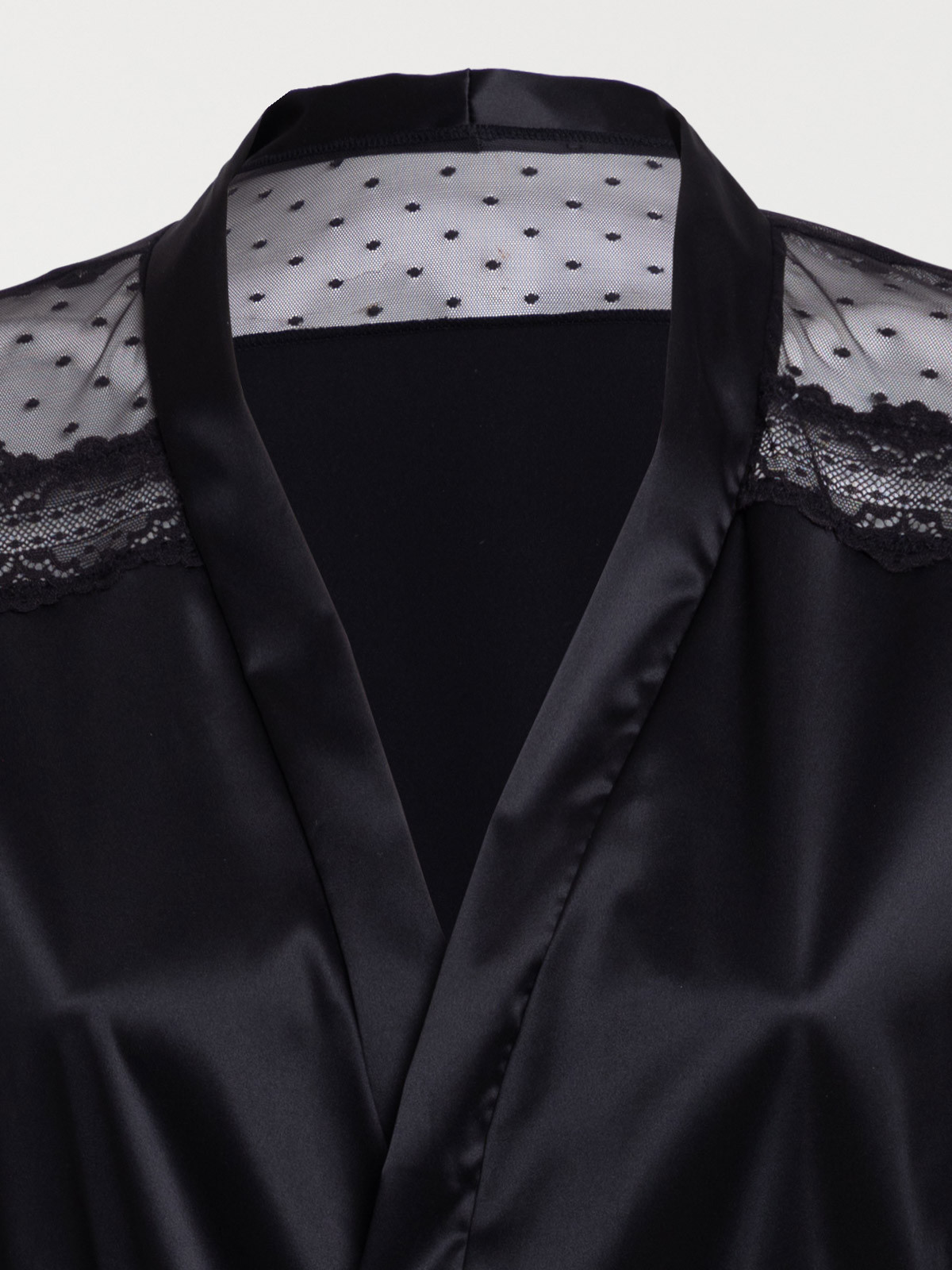 Kimono satin noire femme