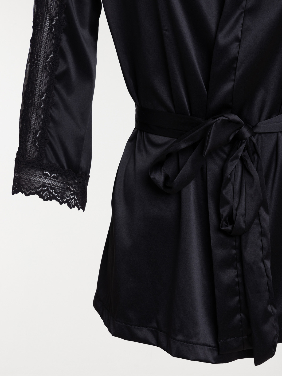 Kimono satin noire femme