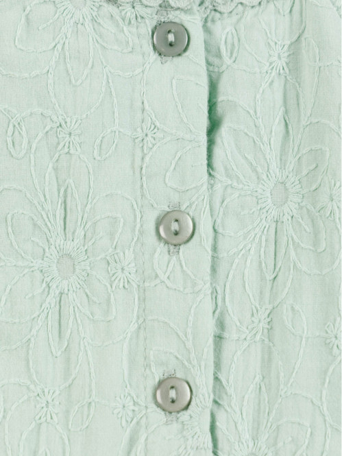 Robe brodée vert d'eau...