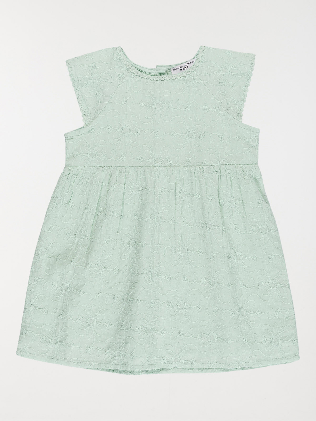 Robe brodée vert d'eau fille (3-36M)