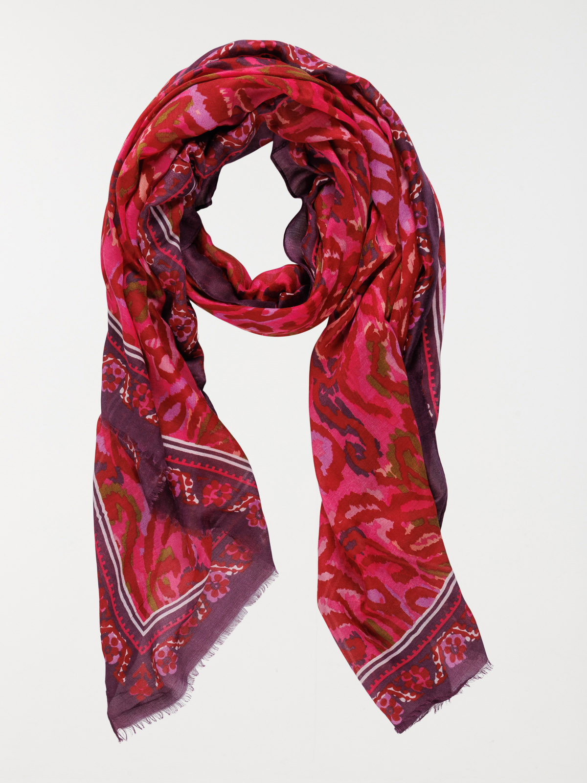 Foulard fushia motif fantaisie femme