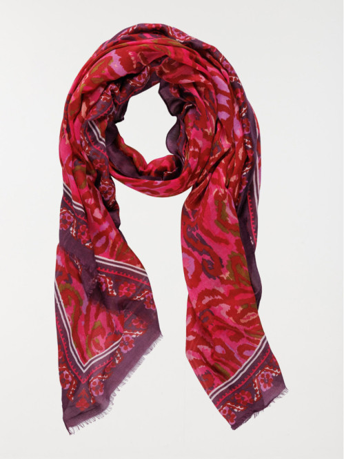 Foulard fushia motif fantaisie femme