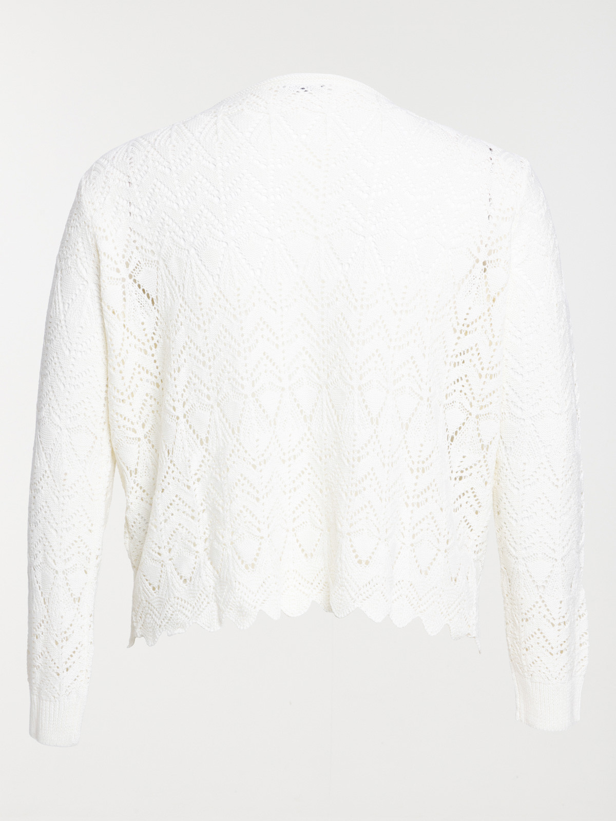 Gilet ajouré écru grande taille femme