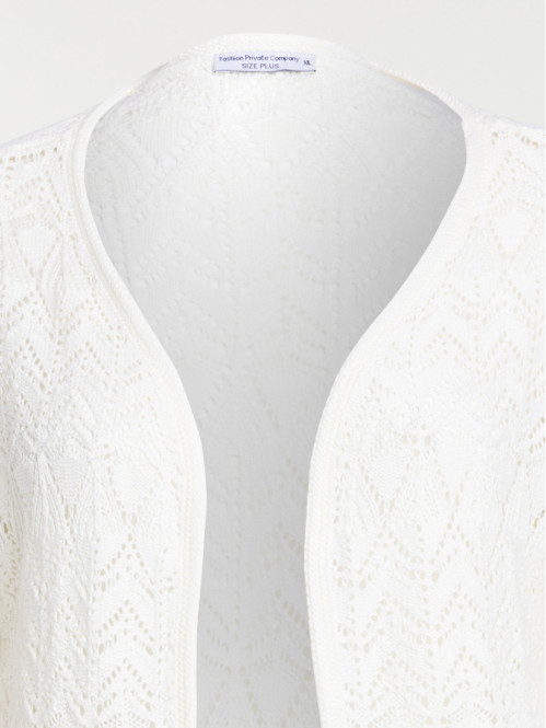 Gilet ajouré écru grande...