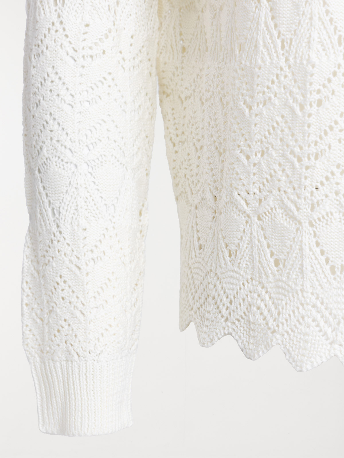 Gilet ajouré écru grande taille femme