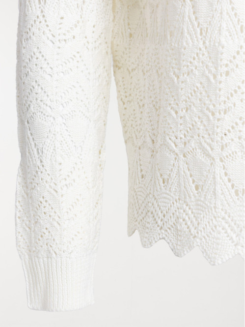 Gilet ajouré écru grande...