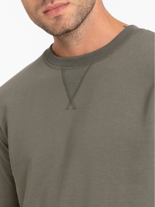 Sweat uni olive homme  Sweat uni olive homme