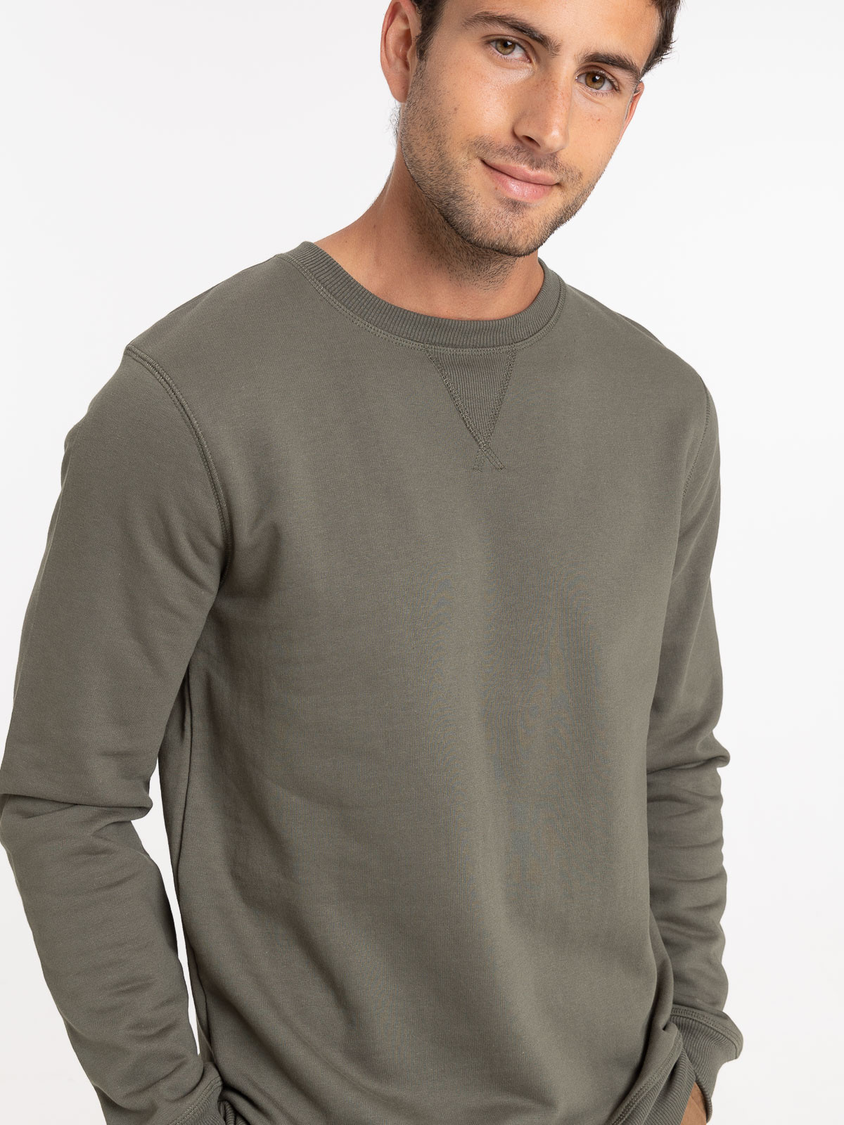 Sweat uni olive homme 