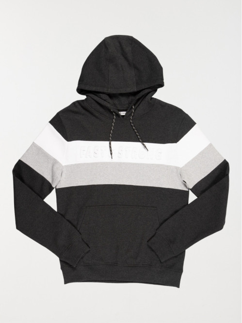 Sweat gris anthracite chiné homme