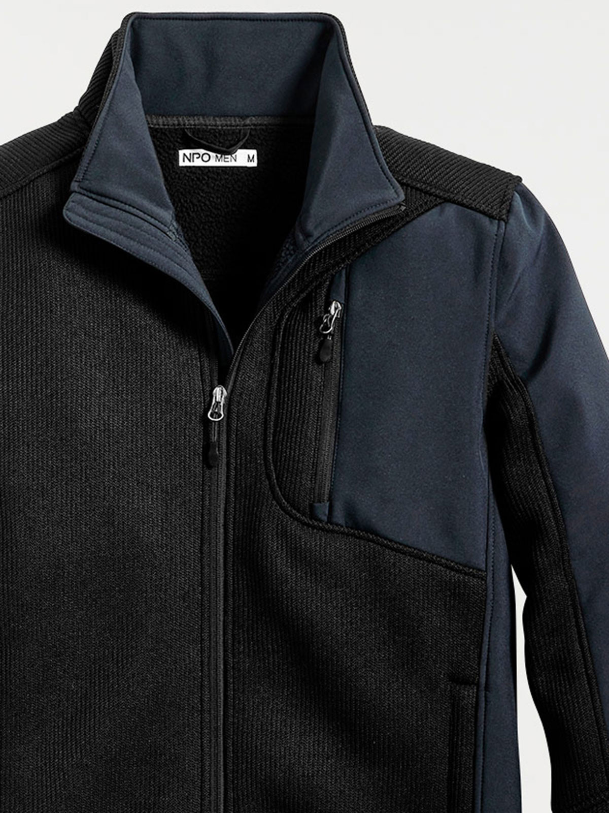 Sweat col montant bi-matière homme