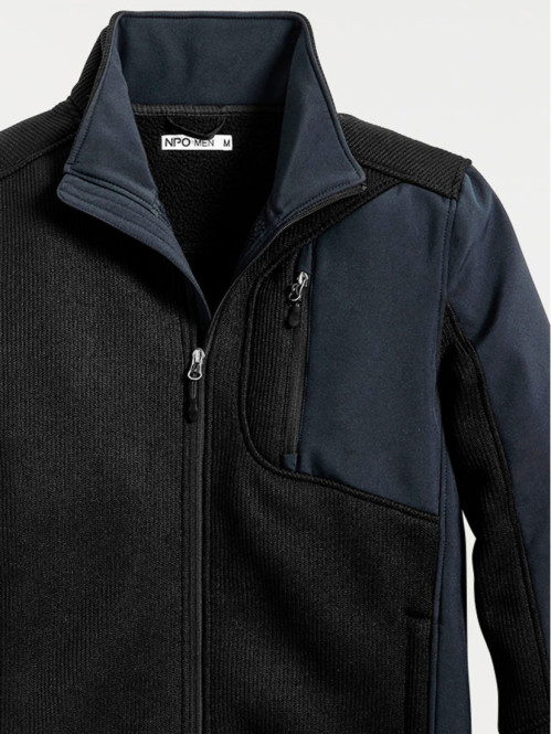 Sweat col montant bi-matière homme