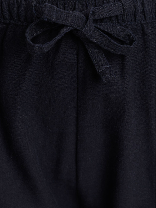 Pantalon lin noir grande taille femme