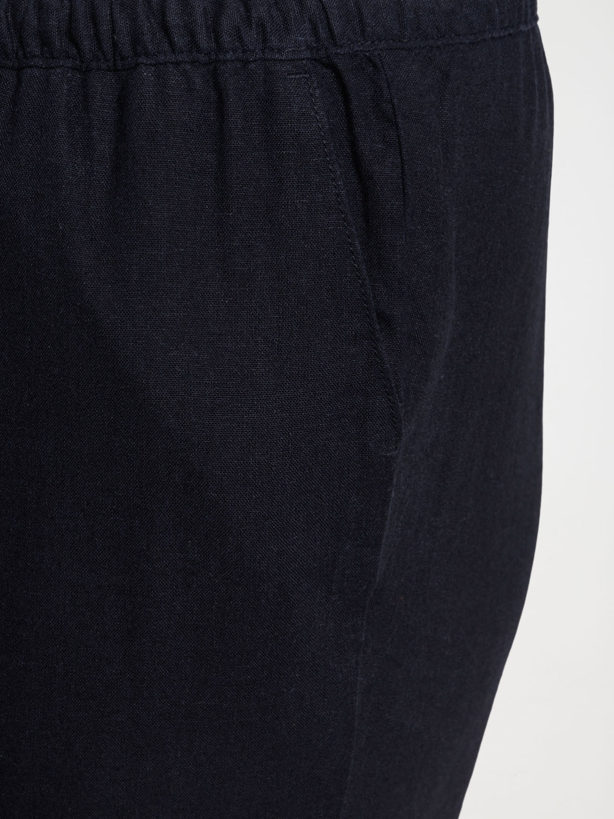 Pantalon lin noir grande taille femme