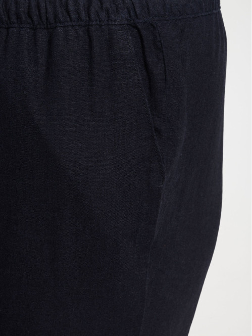 Pantalon lin noir grande taille femme