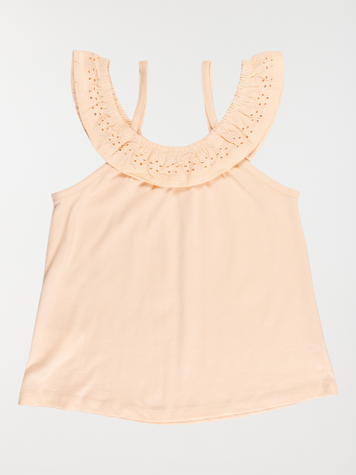 Débardeur col brodée fille (3-12A) Débardeur col brodée fille (3-12A)