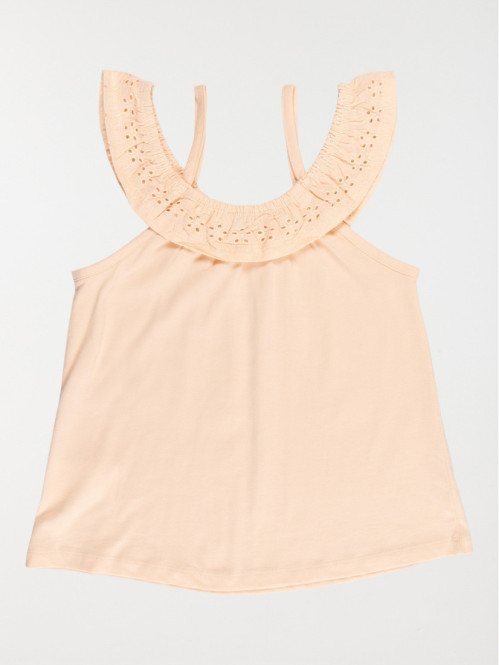 Débardeur col brodée fille...