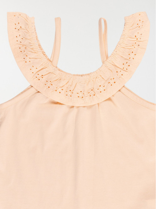 Débardeur col brodée fille...