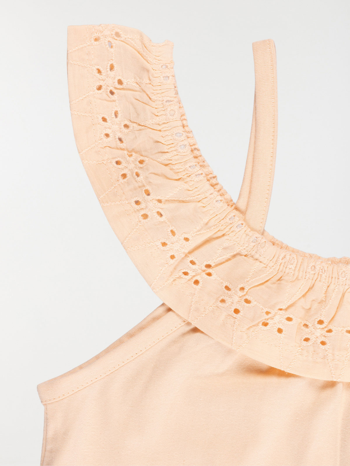 Débardeur col brodée fille (3-12A) Débardeur col brodée fille (3-12A)