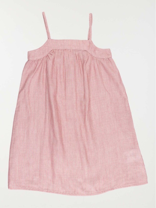 Robe bretelles vieux rose fille (3-12A)