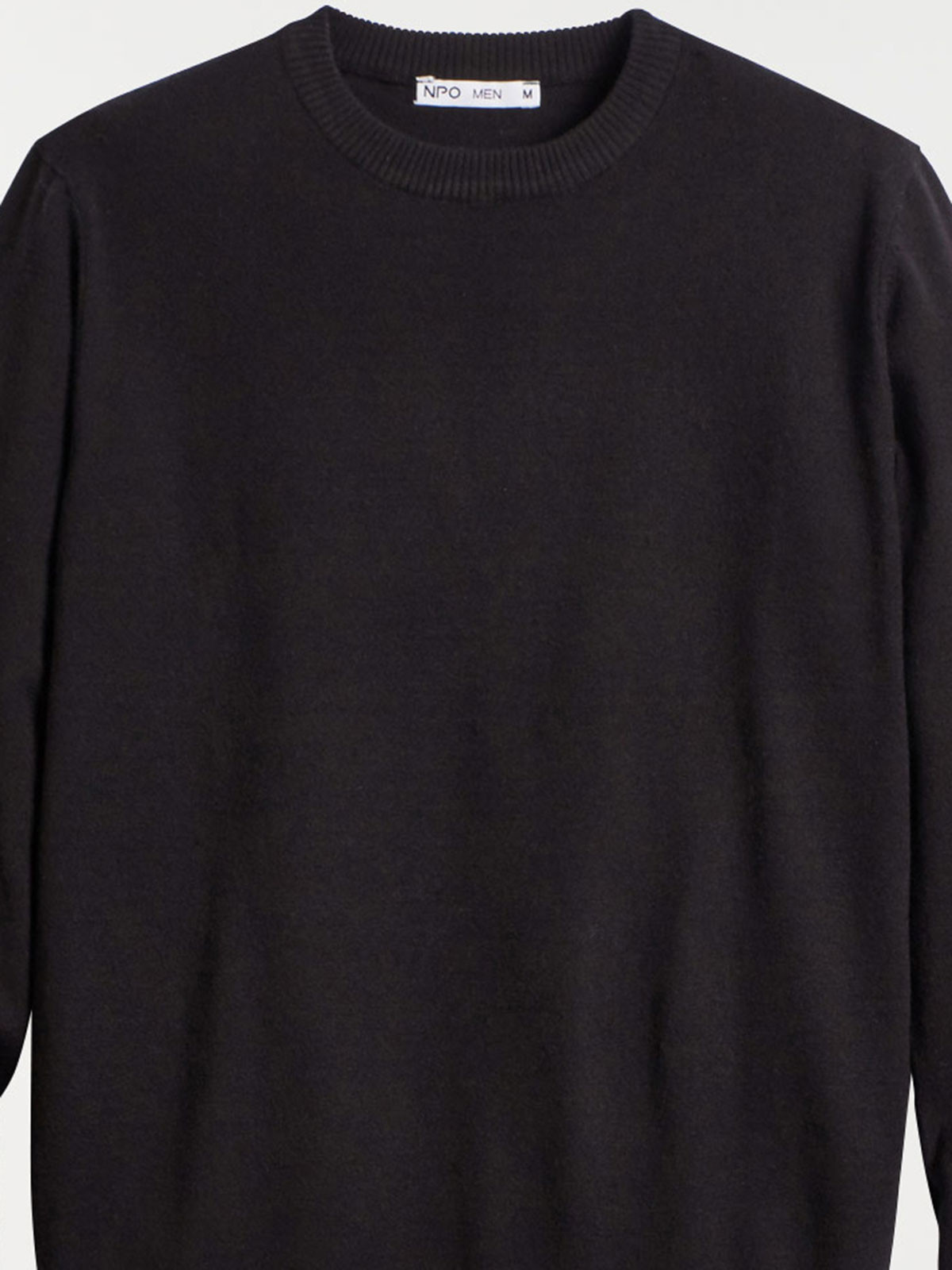 Pull col rond noir homme