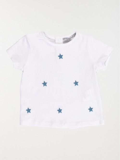 T-shirt blanc imprimé fille...