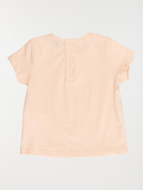 T-shirt corail imprimé fille (3-36M) T-shirt corail imprimé fille (3-36M)