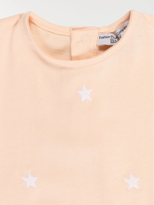 T-shirt corail imprimé fille (3-36M) T-shirt corail imprimé fille (3-36M)