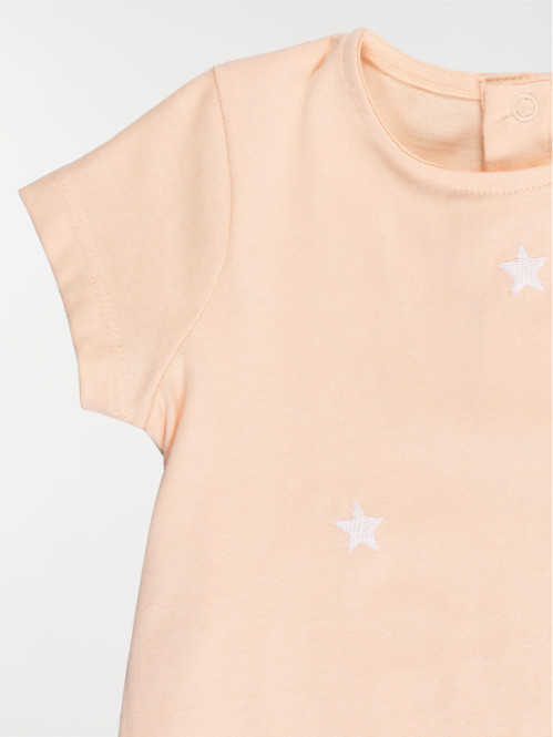 T-shirt corail imprimé fille (3-36M) T-shirt corail imprimé fille (3-36M)